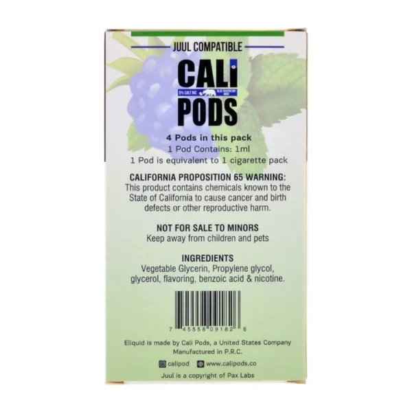 Cali Pods Blue Raspberry Mint 4 Pods - Image 3