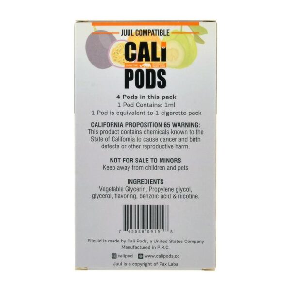 Cali Pods Passion Fruit Orange Guava 4 Pods - Image 3