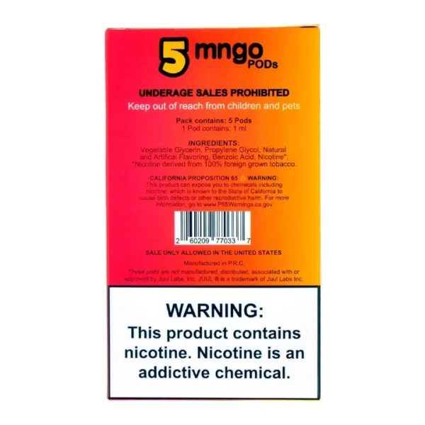 Mngo Strawberry Mango 5 Pods - Image 2