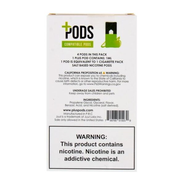 Plus Pods Green Apple Pack of 4 - Image 2